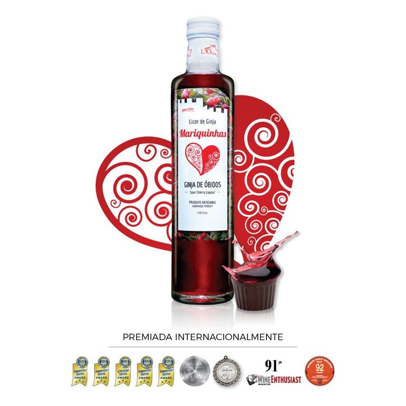 En suisse le shop le quai gourmet vend Ginja Obidos + 12 Tasses choco la liqueur 100% Naturelle