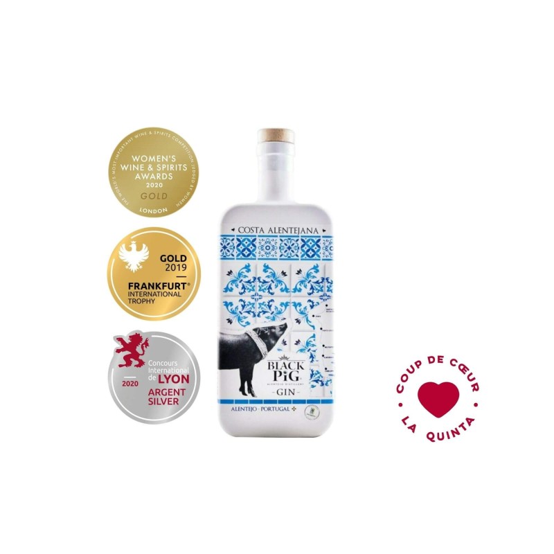 Le Quai gourmet propose en ligne le GIN du Portugal GIN cochon noire Distillery - Côte de l’Alentejo