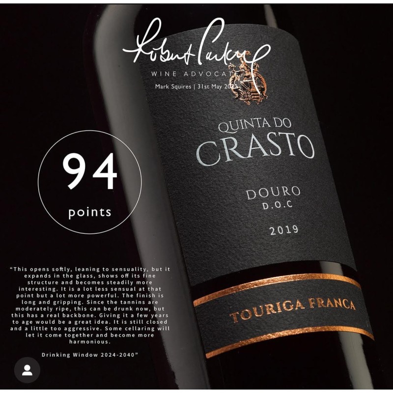 Le Quai Gourmet propose en ligne en Suisse le vins portugais Quinta do Crasto Touriga Franca 2018 Douro DOC 14.5° 75cl